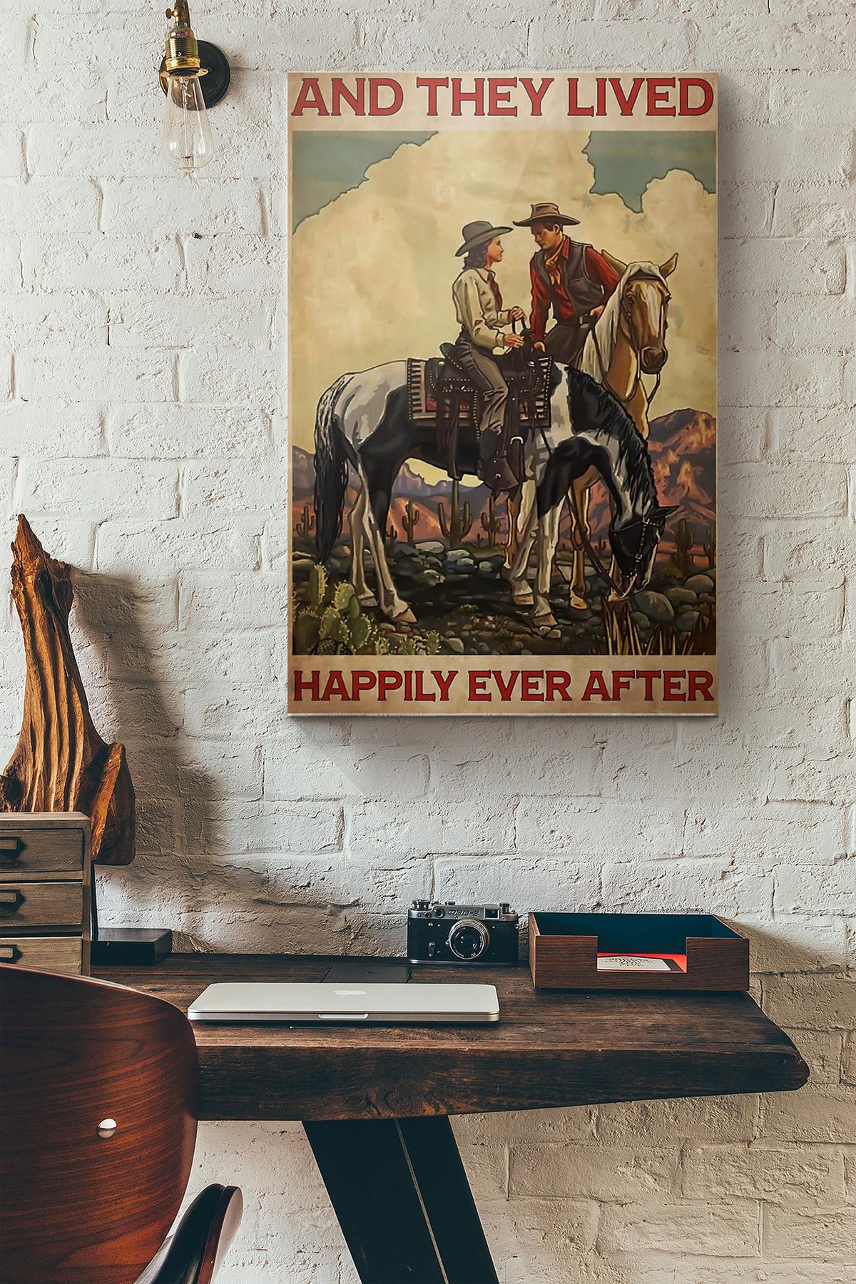 Horse Couple And They Lived Happily Ever After Canvas Ideas, Canvas Hanging Prints, Gift Idea Framed Prints, Canvas