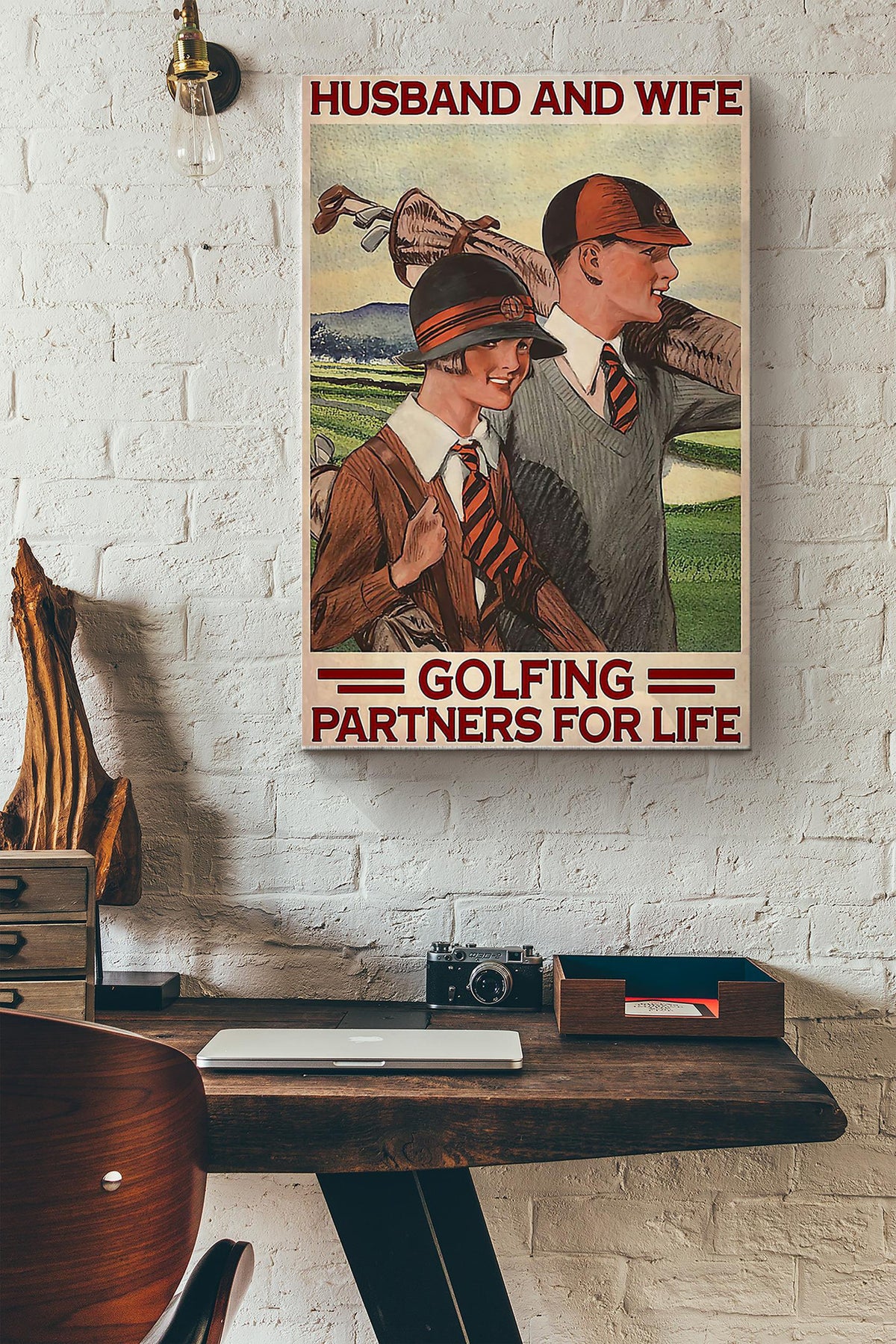 Golf Golfing Partners Wrapped Canvas