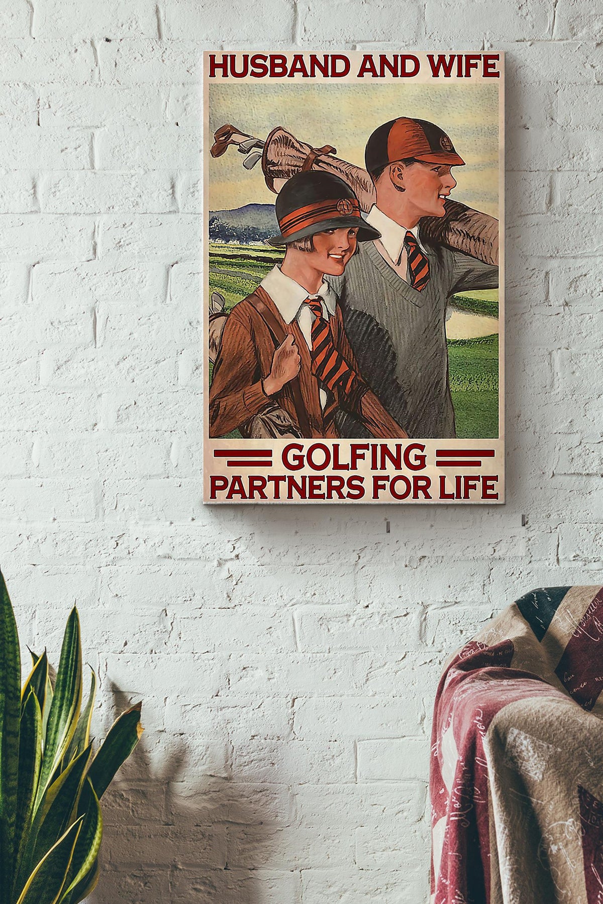 Golf Golfing Partners Wrapped Canvas