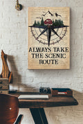 Camping Adventure Compass Always Take The Scenic Route Dictionary Canvas Ideas, Canvas Hanging Prints,  Gift Idea Framed Prints, Canvas