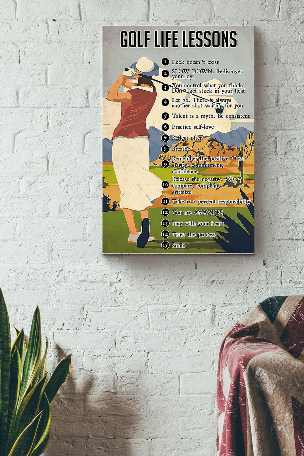 15 Golf Life Lessons Girl Playing Golf Canvas Ideas, Canvas Hanging Prints,  Gift Idea Framed Prints, Canvas
