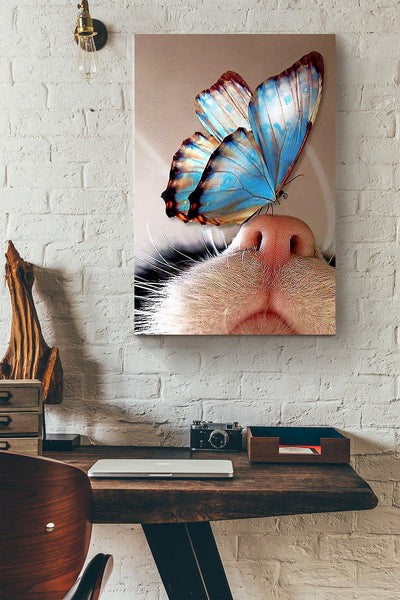 Butterfly Cat Wrapped Canvas