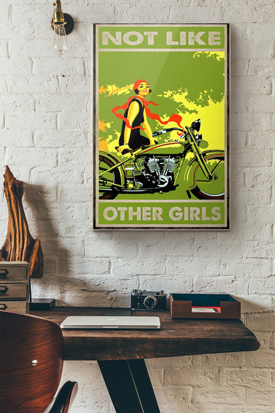 Biker Not Like Other Girls Canvas Ideas, Canvas Hanging Prints,  Gift Idea Framed Prints, Canvas