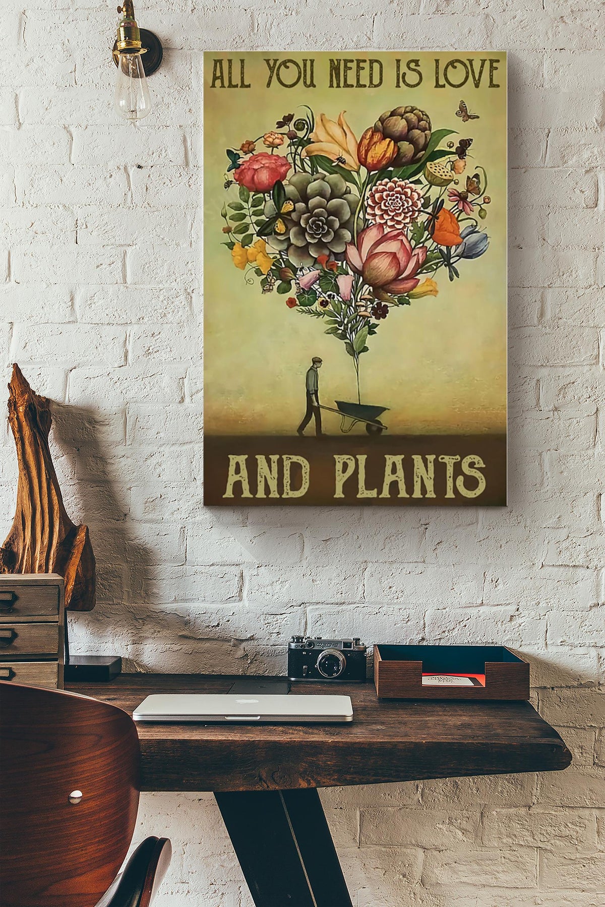 All You Need Love Plants Gardening Wrapped Canvas