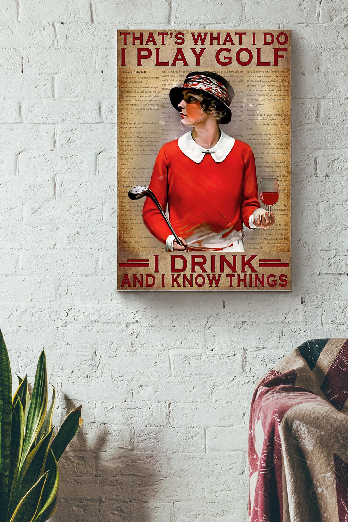 Golf I Drink And I Know Things Wrapped Canvas