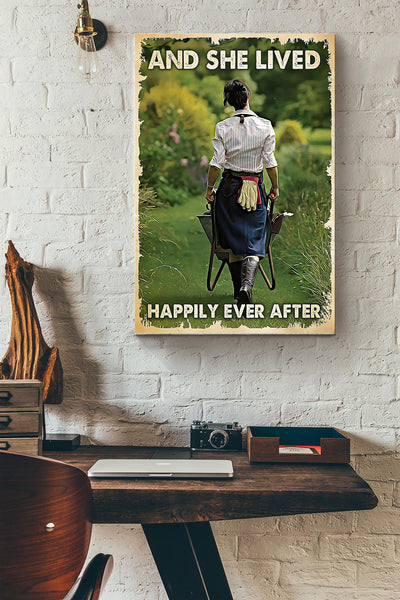 Gardening And She Lived Happily Ever After Wrapped Canvas