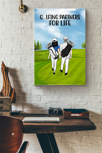Golf Golfing Partners For Life Wrapped Canvas