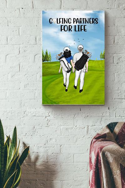 Golf Golfing Partners For Life Wrapped Canvas