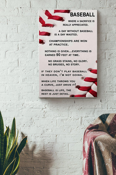 Baseball Is Life The Rest Is Just Detail Canvas Ideas, Canvas Hanging Prints,  Gift Idea Framed Prints, Canvas