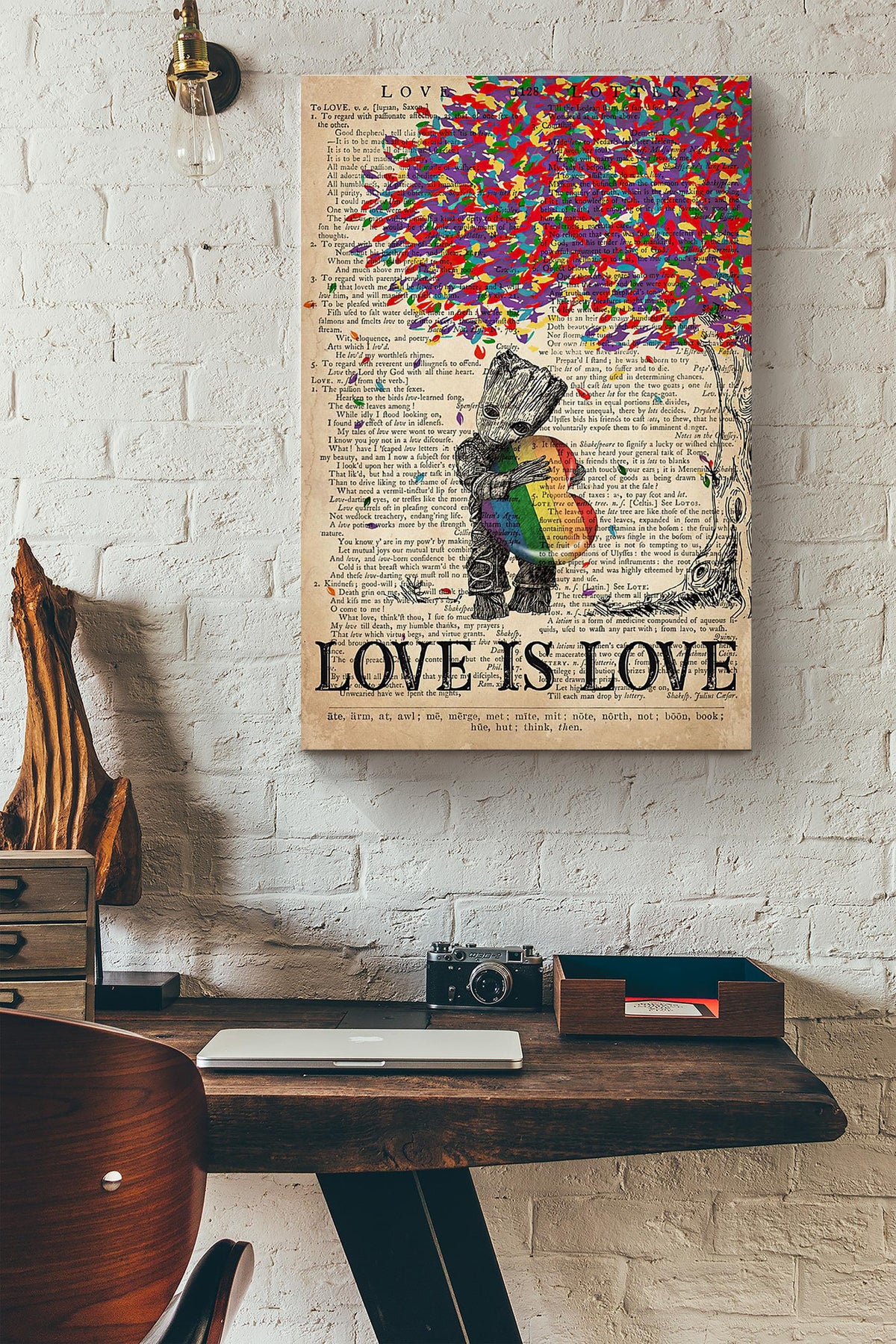 Baby Groot Lgbt Tree Love Is Love Dictionary Canvas Ideas, Canvas Hanging Prints,  Gift Idea Framed Prints, Canvas