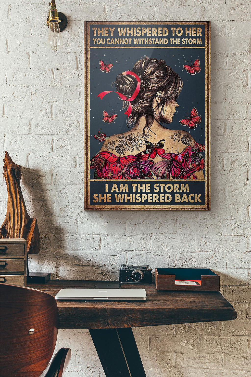 Breast Cancer Butterfly They Whispered To Her You Cannot Withstand The Storm Canvas Ideas, Canvas Hanging Prints,  Gift Idea Framed Prints, Canvas