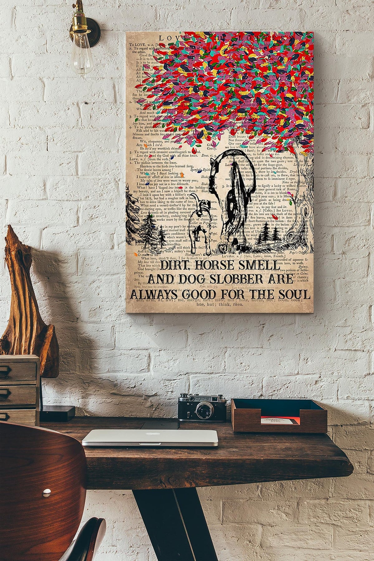 Dirt Horse Smell And Dogs Slobber Are Always Good For The Soul Dictionary Canvas Ideas, Canvas Hanging Prints,  Gift Idea Framed Prints, Canvas