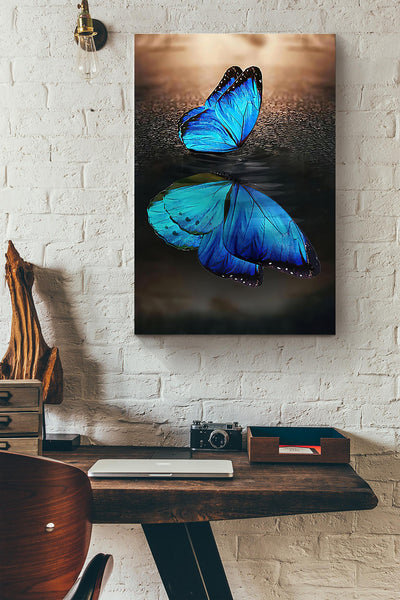 Butterfly Water Reflection Canvas Ideas, Canvas Hanging Prints,  Gift Idea Framed Prints, Canvas