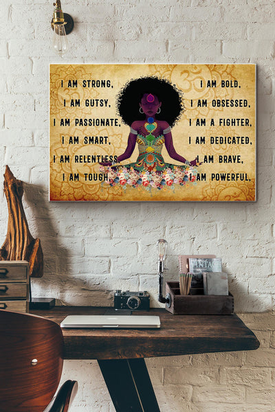 Black Girl Yoga I Am Canvas Ideas, Canvas Hanging Prints,  Gift Idea Framed Prints, Canvas