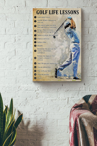 15 Golf Life Lessons Boy Playing Golf Canvas Ideas, Canvas Hanging Prints, Gift Idea Framed Prints, Canvas