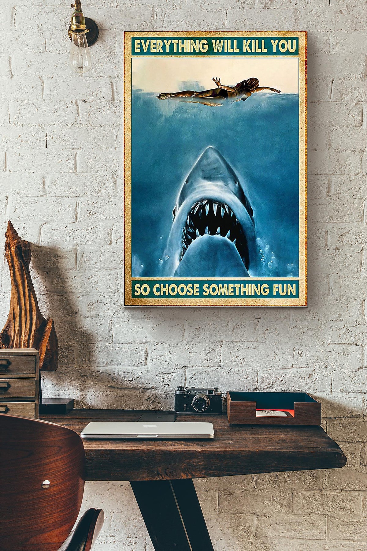 Everything Will Kill You So Choose Something Fun Swimming Girl Crawl In Ocean Canvas Ideas, Canvas Hanging Prints,  Gift Idea Framed Prints, Canvas