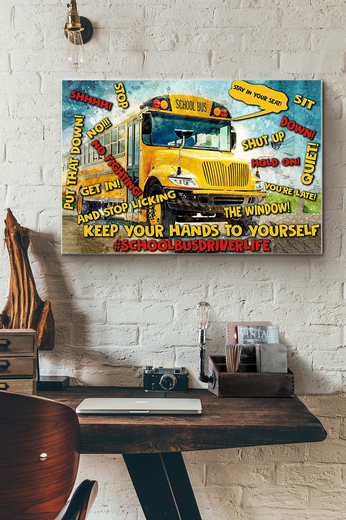 Bus Driver School Bus Driver Life Canvas Ideas, Canvas Hanging Prints, Gift Idea Framed Prints, Canvas