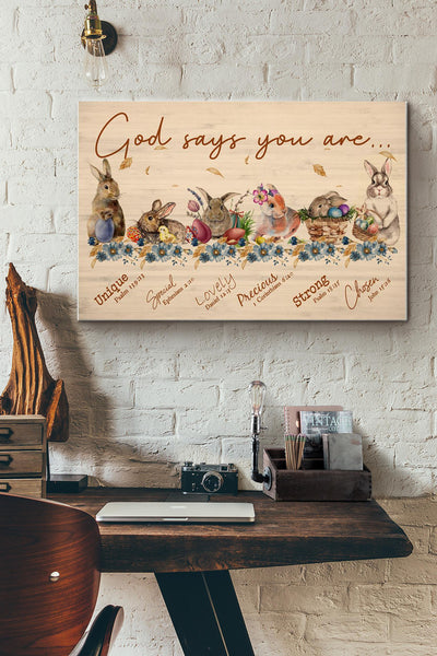 God Say You Are Easter Bunny Canvas Ideas, Canvas Hanging Prints,  Gift Idea Framed Prints, Canvas