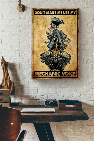 Cool Skull Dont Make Me Use My Mechanic Voice Canvas Ideas, Canvas Hanging Prints,  Gift Idea Framed Prints, Canvas