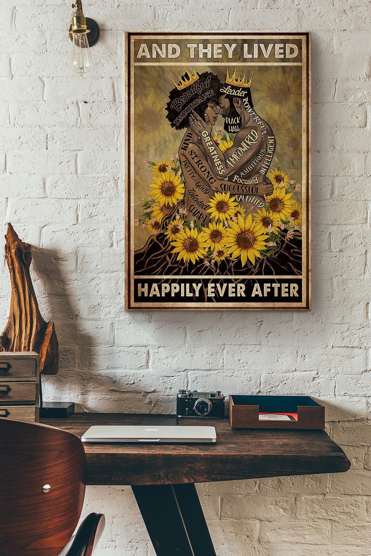 Black Root Couple And They Lived Happily Ever After Canvas Ideas, Canvas Hanging Prints,  Gift Idea Framed Prints, Canvas