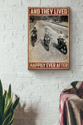 Girls Motorcycle And They Lived Happily Ever After Canvas Ideas, Canvas Hanging Prints,  Gift Idea Framed Prints, Canvas