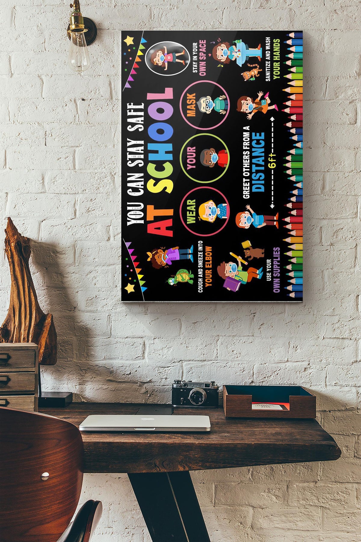 Classroom You Can Stay Safe At School Canvas Ideas, Canvas Hanging Prints,  Gift Idea Framed Prints, Canvas