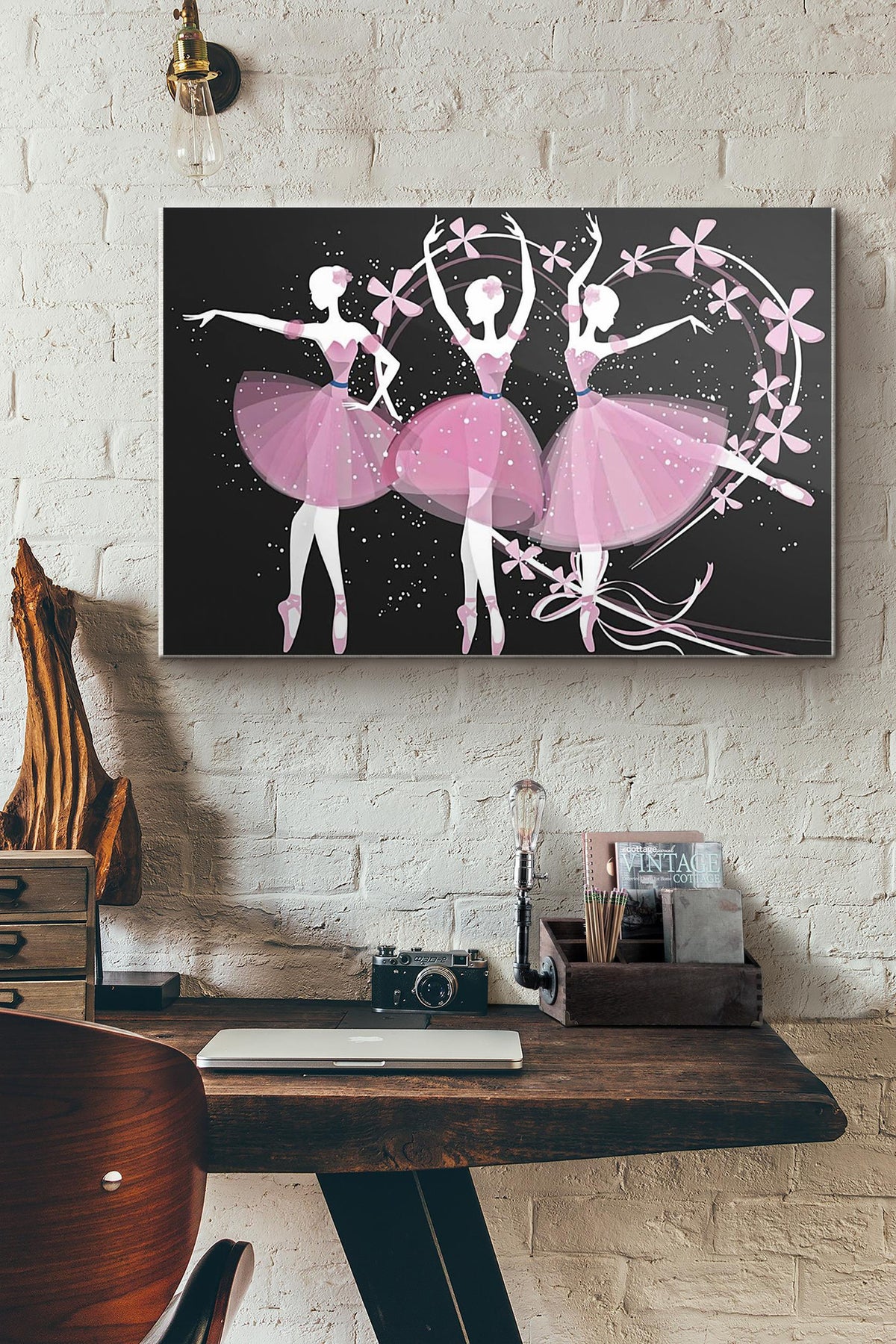 Ballet Girls Purple Flowers Canvas Ideas, Canvas Hanging Prints,  Gift Idea Framed Prints, Canvas