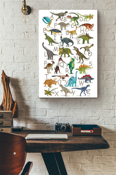 Dinosaur Alphabet Teacher Canvas Ideas, Canvas Hanging Prints,  Gift Idea Framed Prints, Canvas
