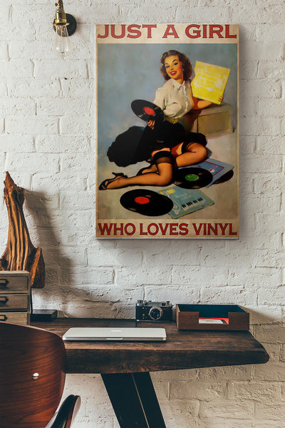Just A Girl Who Loves Vinyl Canvas Ideas, Canvas Hanging Prints,  Gift Idea Framed Prints, Canvas
