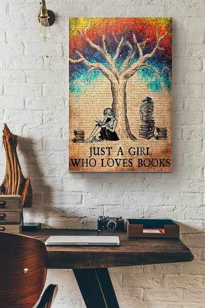 Just A Girl Who Loves Book Canvas Ideas, Canvas Hanging Prints,  Gift Idea Framed Prints, Canvas