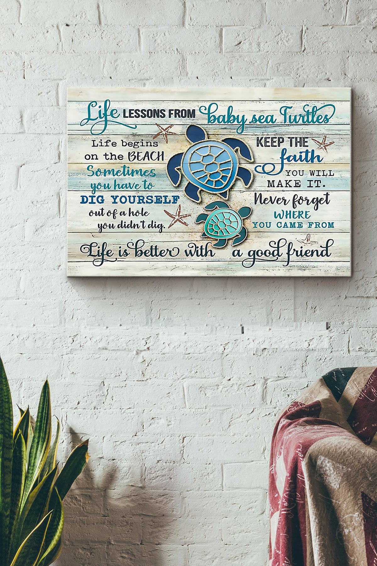 Life Lessons From Baby Sea Turtles Life Is Better With A Good Friend Sea Turtles Canvas Ideas, Canvas Hanging Prints,  Gift Idea Framed Prints, Canvas