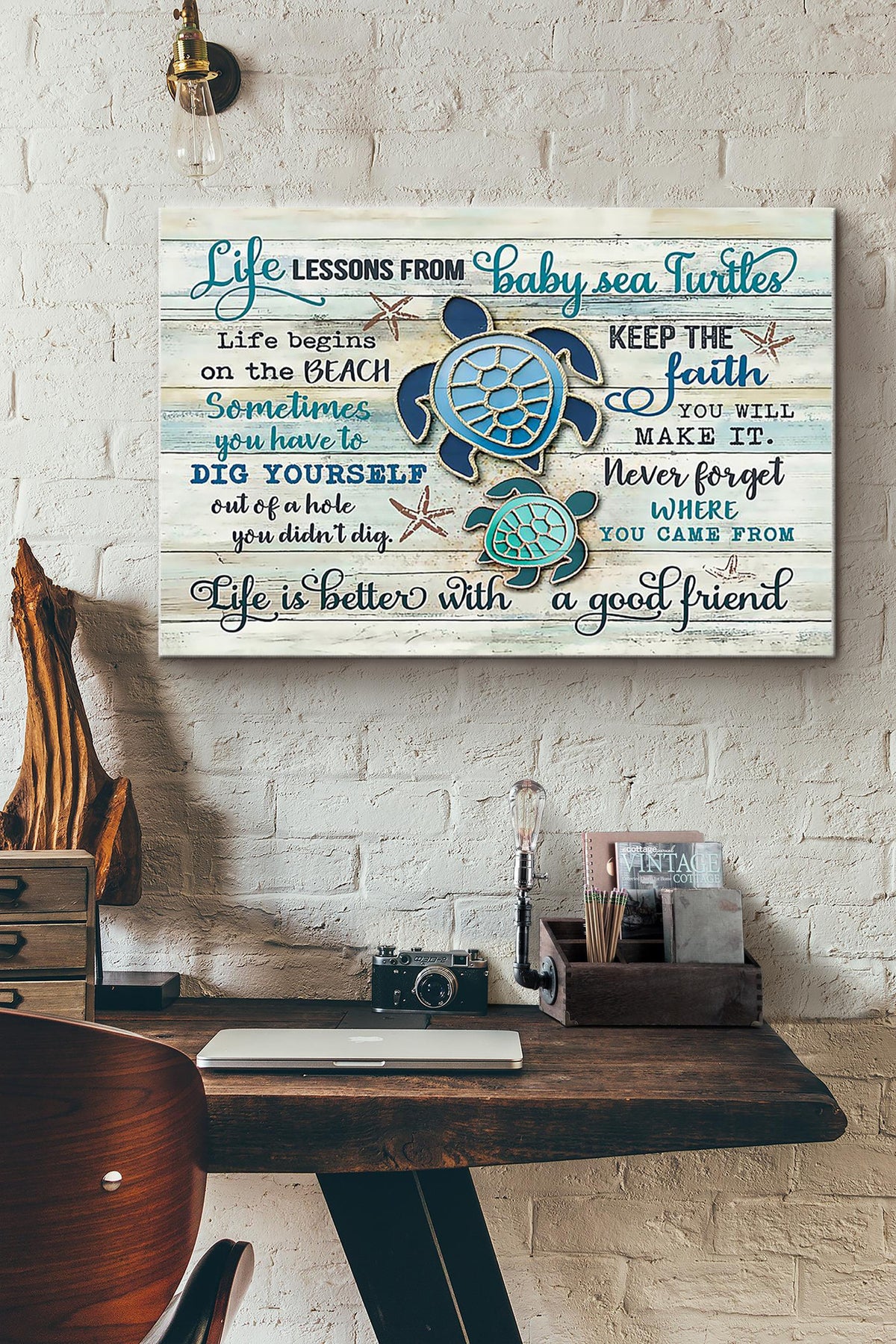 Life Lessons From Baby Sea Turtles Life Is Better With A Good Friend Sea Turtles Canvas Ideas, Canvas Hanging Prints,  Gift Idea Framed Prints, Canvas
