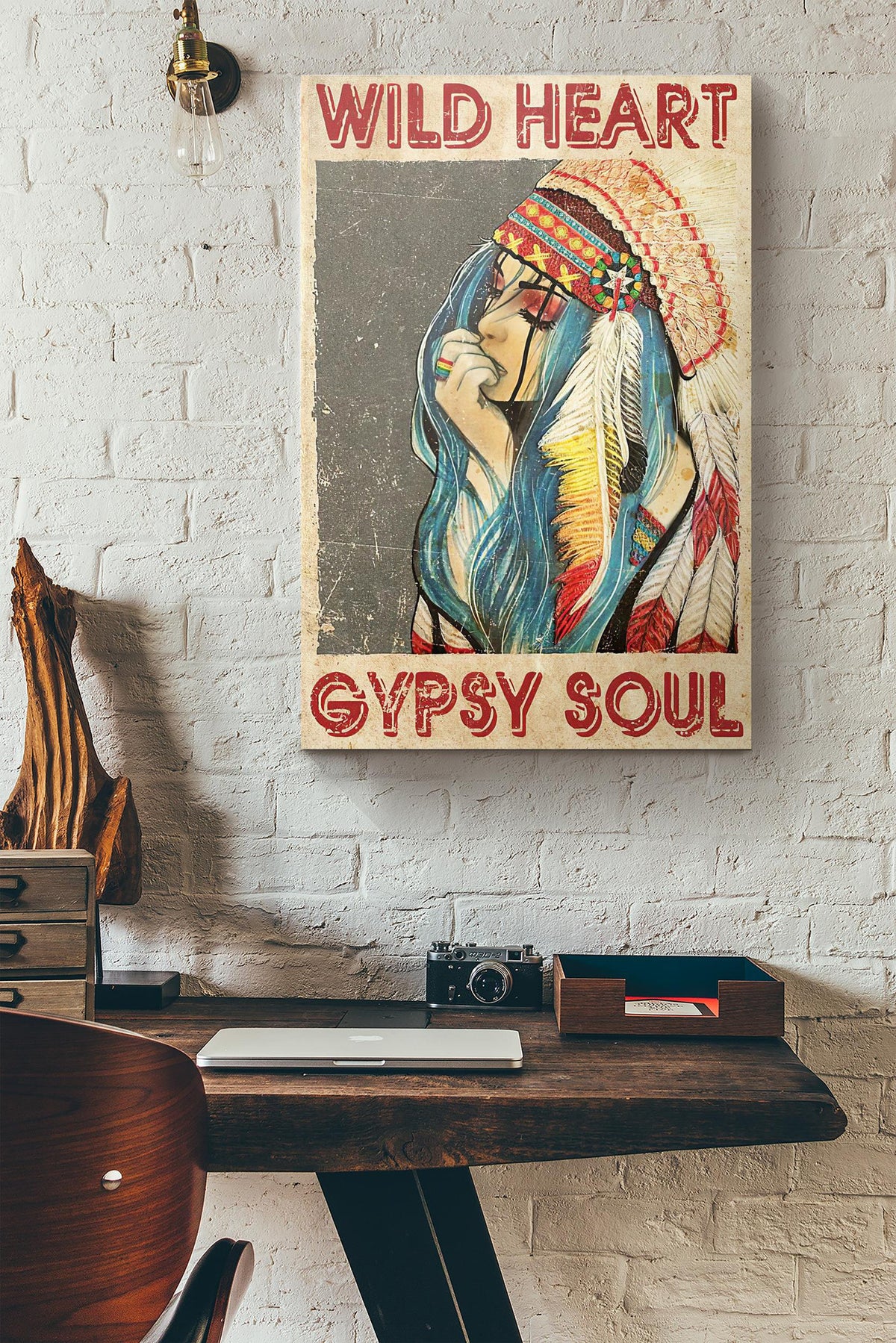 Native American Girl Wild Heart Gypsy Soul Canvas Ideas, Canvas Hanging Prints, Gift Idea Framed Prints, Canvas