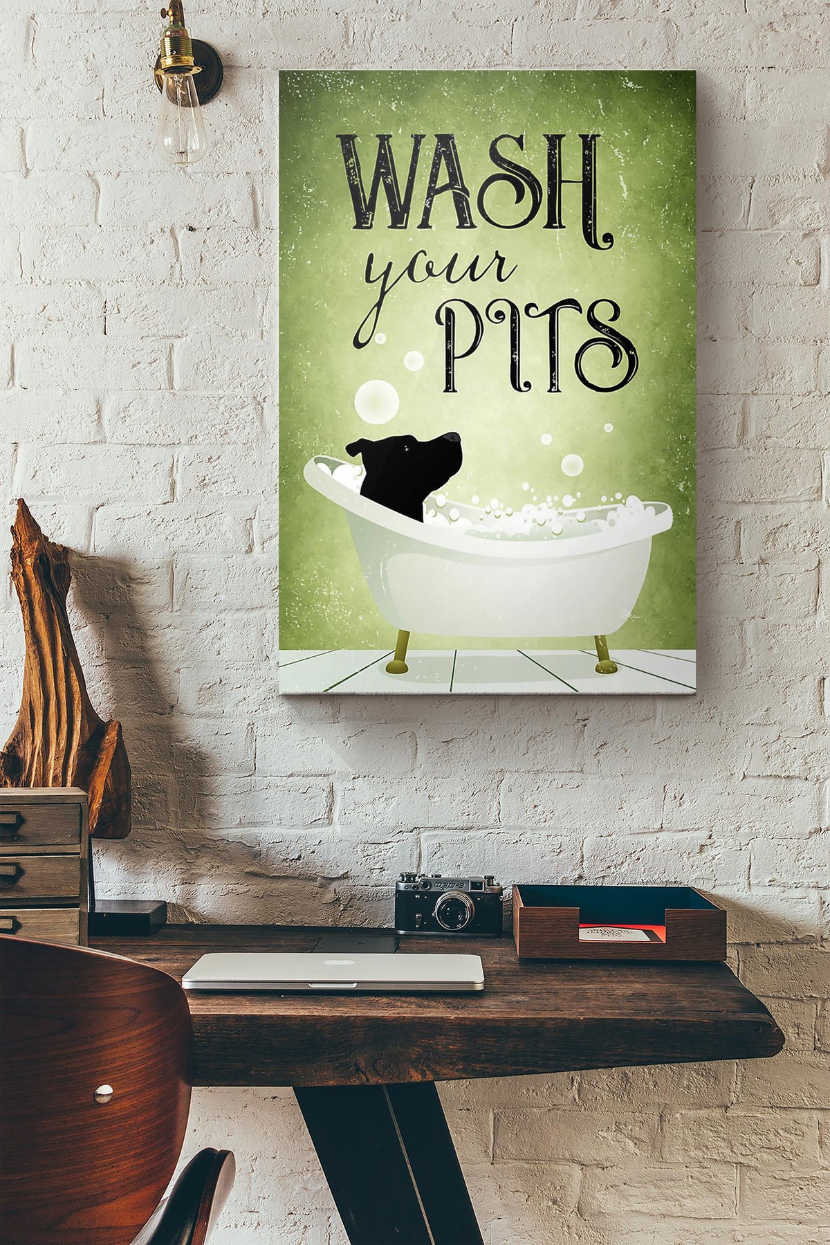 Pitbull Dogs Wash Your Pits Canvas Ideas, Canvas Hanging Prints,  Gift Idea Framed Prints, Canvas
