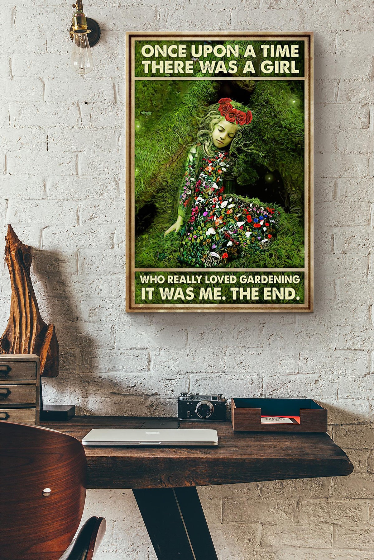 Once Upon A Time There Was A Girl Who Really Loved Gardening It Was Me The End Canvas Ideas, Canvas Hanging Prints,  Gift Idea Framed Prints, Canvas