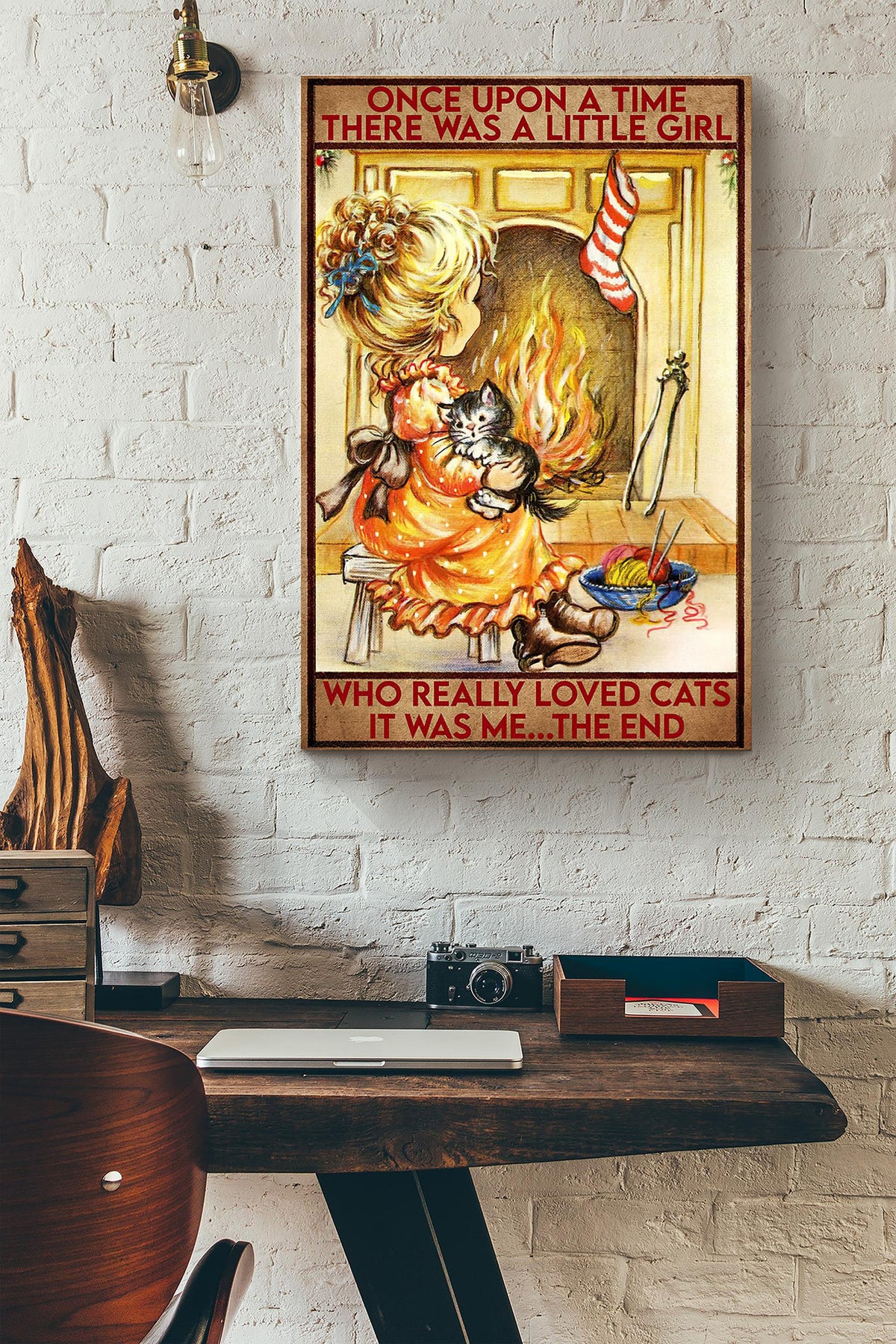Once Upon A Time There Was A Little Girl Who Really Loved Cats The End Quote Canvas Ideas, Canvas Hanging Prints,  Gift Idea Framed Prints, Canvas