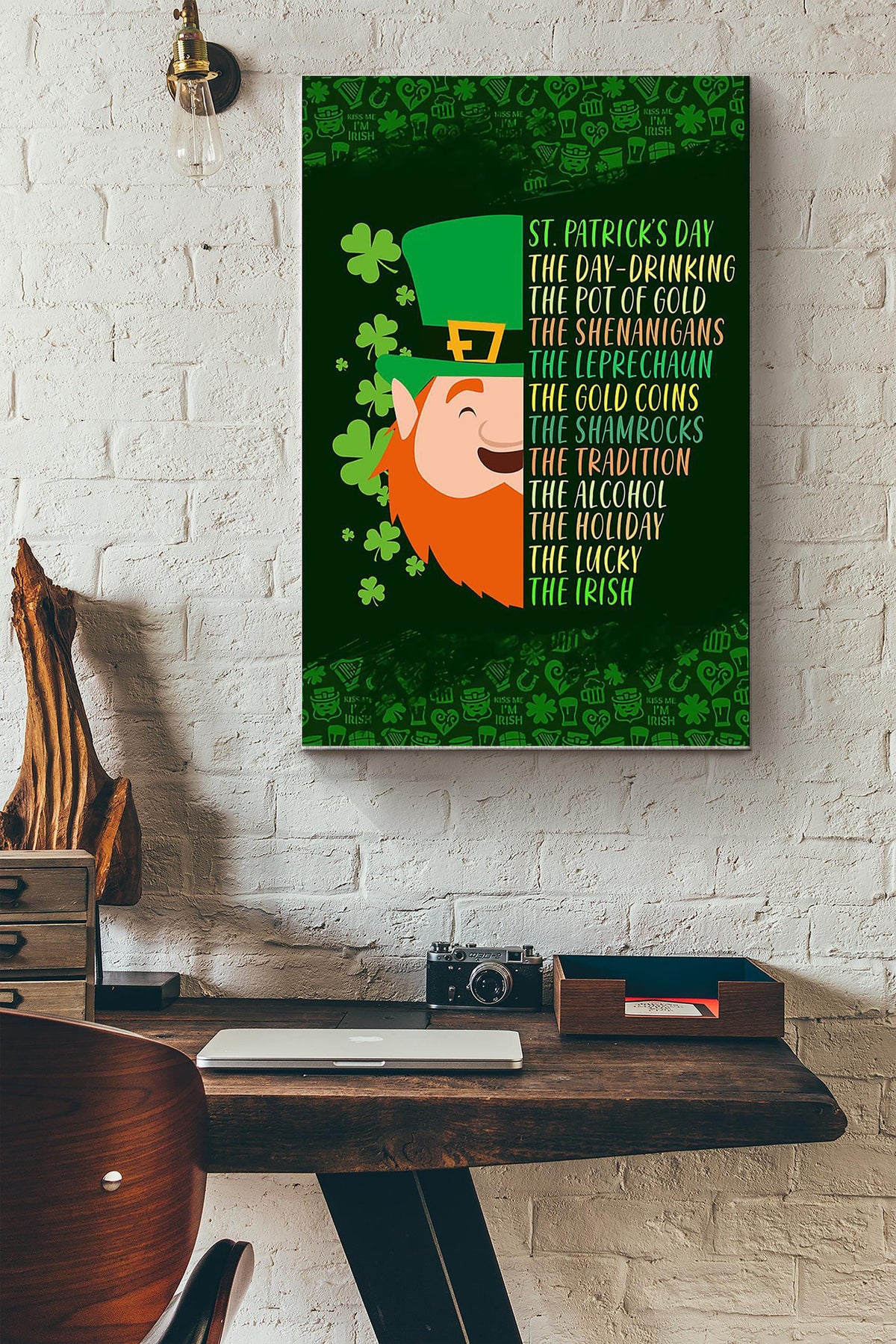 St.Patricks Day The Holiday Of The Irish Canvas Ideas, Canvas Hanging Prints,  Gift Idea Framed Prints, Canvas