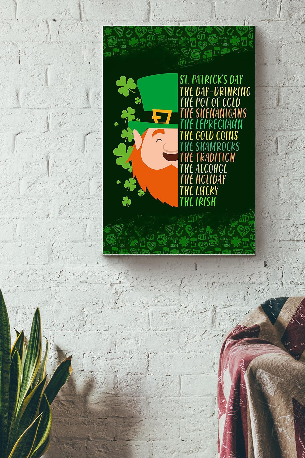 St.Patricks Day The Holiday Of The Irish Canvas Ideas, Canvas Hanging Prints,  Gift Idea Framed Prints, Canvas