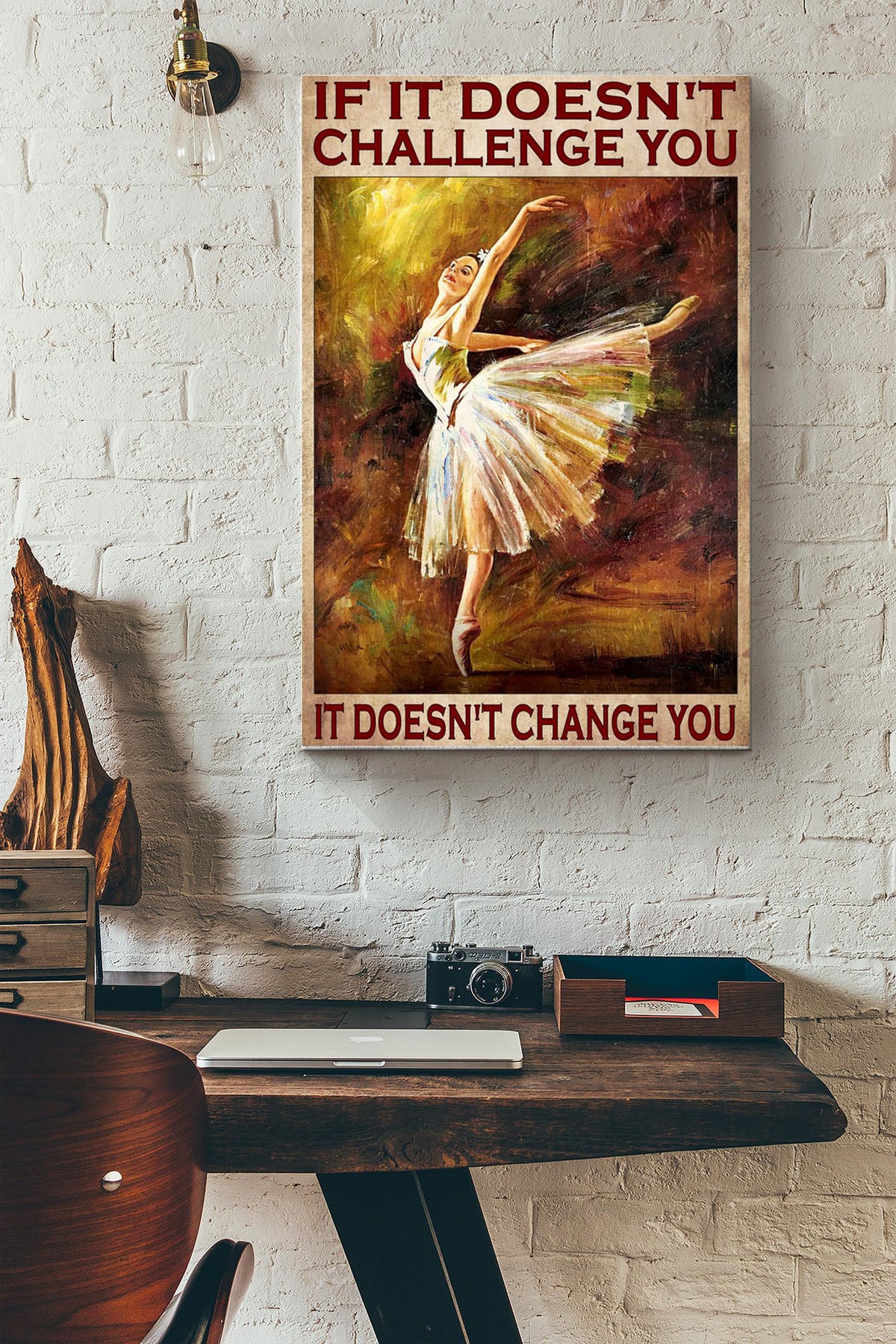 If It Doesnt Challenge You It Doesnt Change You Ballet Girl Canvas Ideas, Canvas Hanging Prints,  Gift Idea Framed Prints, Canvas