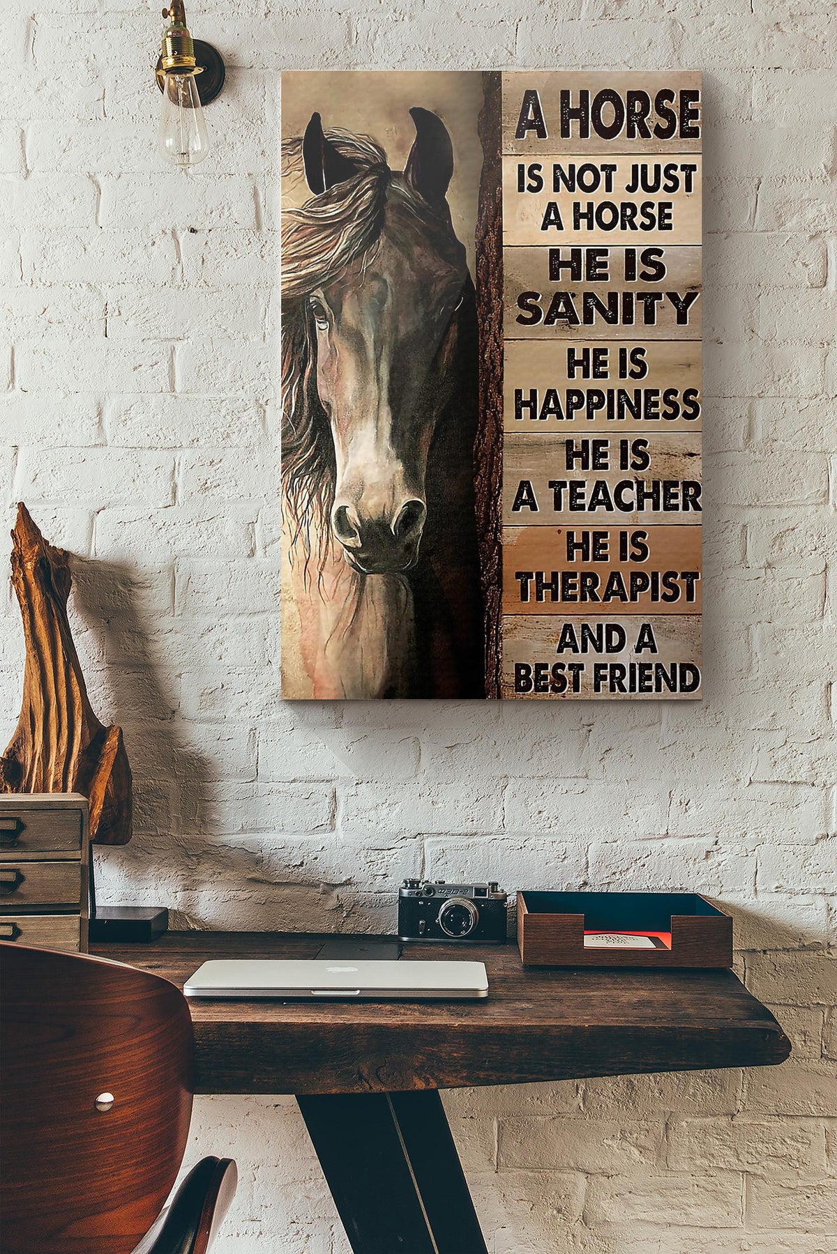Pallet A Horse Is Not Just A Horse He Is Sanity He Is Happiness He Is A Teacher He Is Therapist And A Best Friend Canvas Ideas, Canvas Hanging Prints,  Gift Idea Framed Prints, Canvas