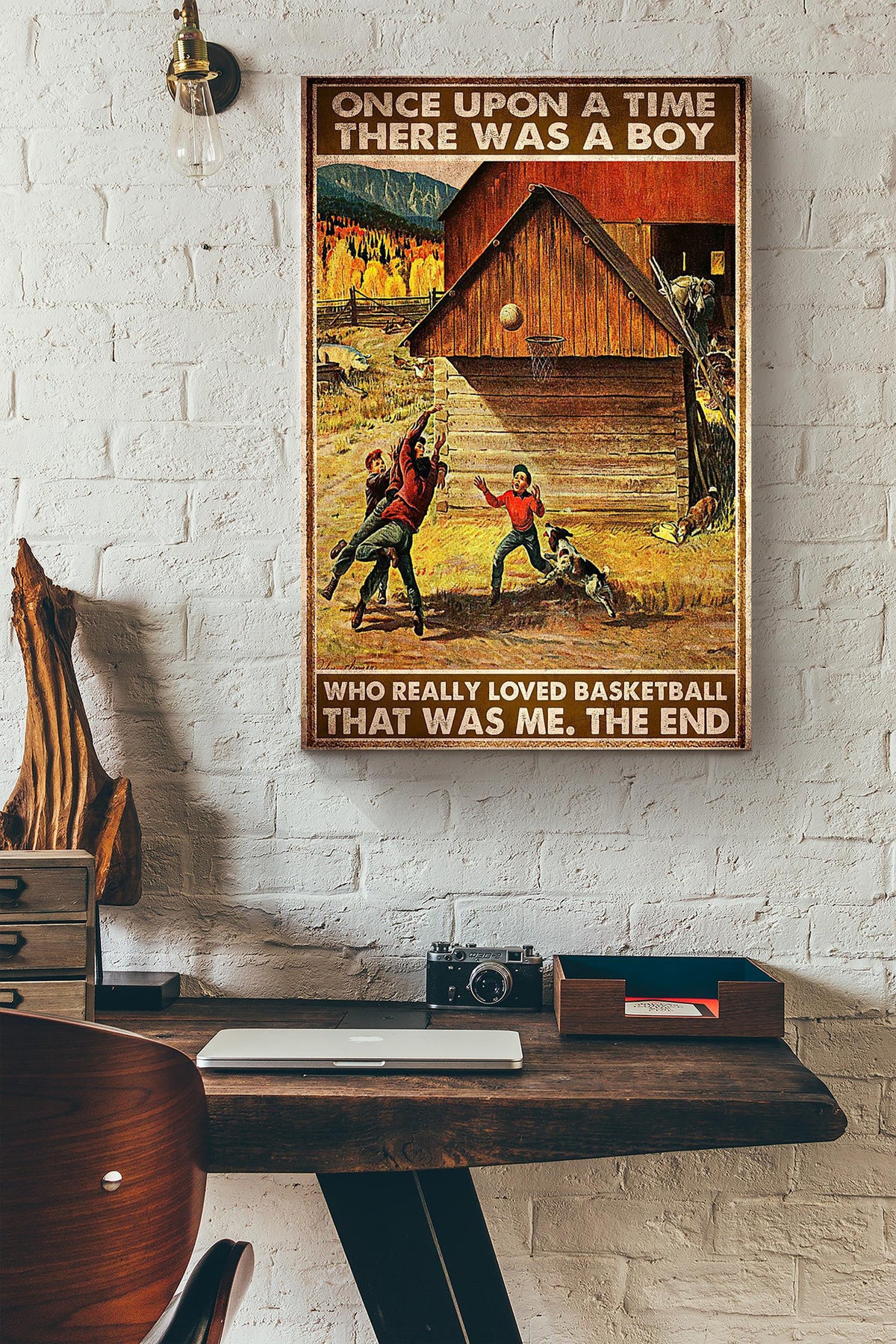 Once Upon A Time There Was A Boy Who Really Loved Basketball That Was Me Canvas Ideas, Canvas Hanging Prints,  Gift Idea Framed Prints, Canvas