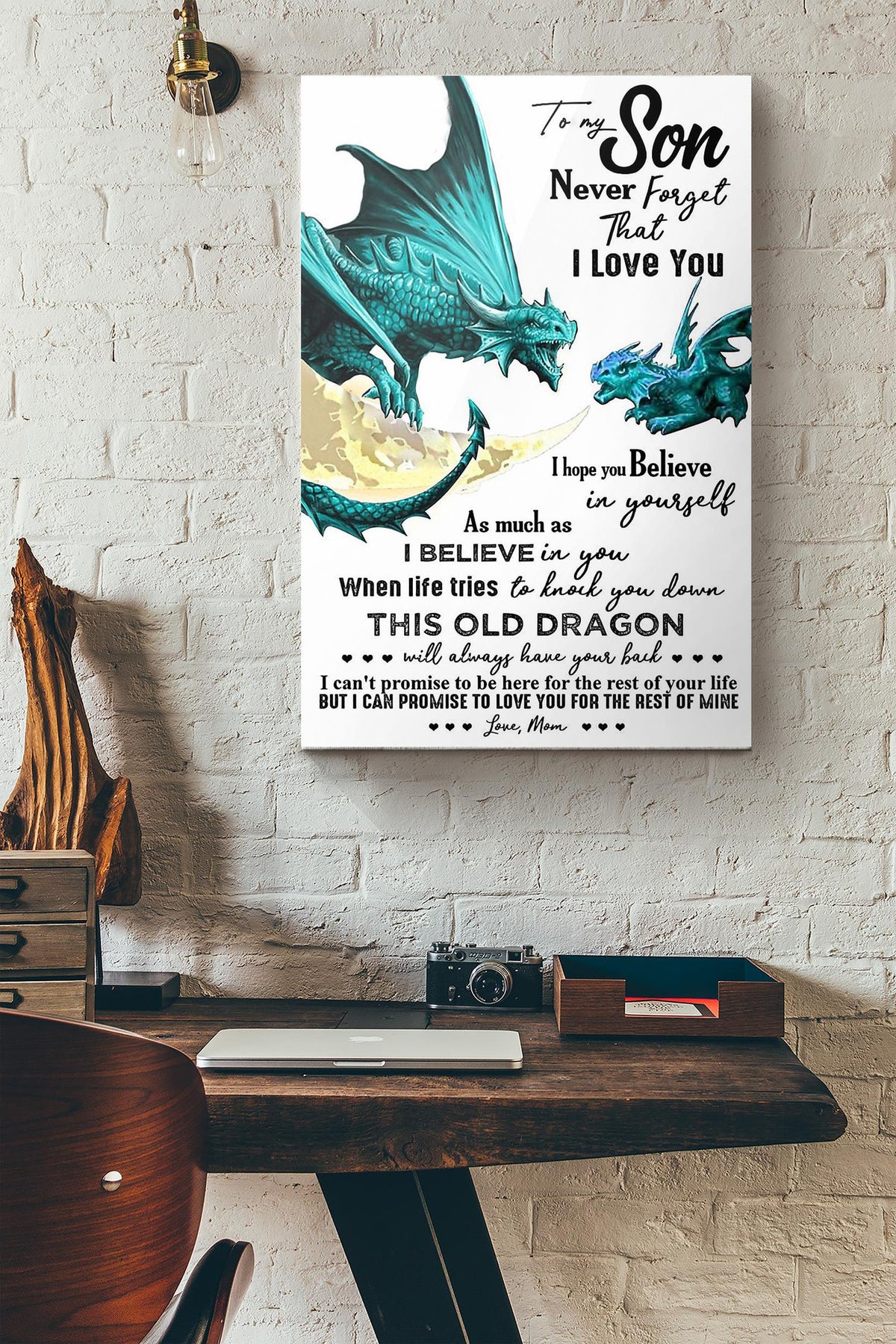 Mom To My Son Dragon Canvas Ideas, Canvas Hanging Prints,  Gift Idea Framed Prints, Canvas