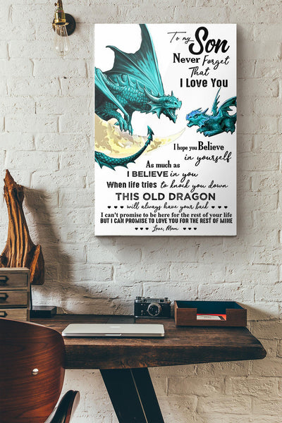 Mom To My Son Dragon Canvas Ideas, Canvas Hanging Prints,  Gift Idea Framed Prints, Canvas