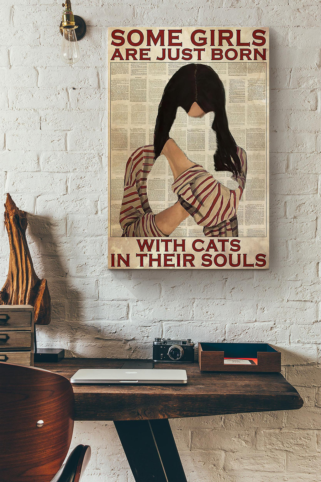 Some Girls Are Just Born With Cats In Their Souls Dictionary Canvas Ideas, Canvas Hanging Prints,  Gift Idea Framed Prints, Canvas