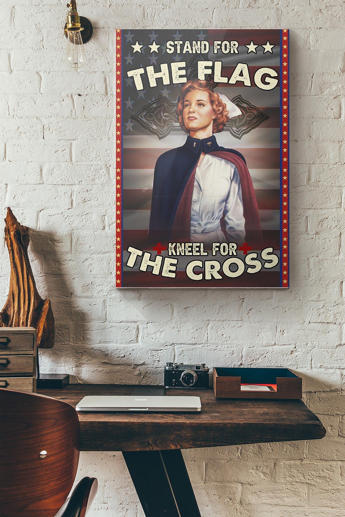 Nurse Stand For The Flag Kneel For The Cross Canvas Ideas, Canvas Hanging Prints,  Gift Idea Framed Prints, Canvas
