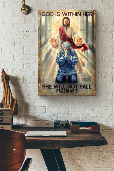 Nurse God Is Within Her She Will Not Fall Canvas Ideas, Canvas Hanging Prints,  Gift Idea Framed Prints, Canvas