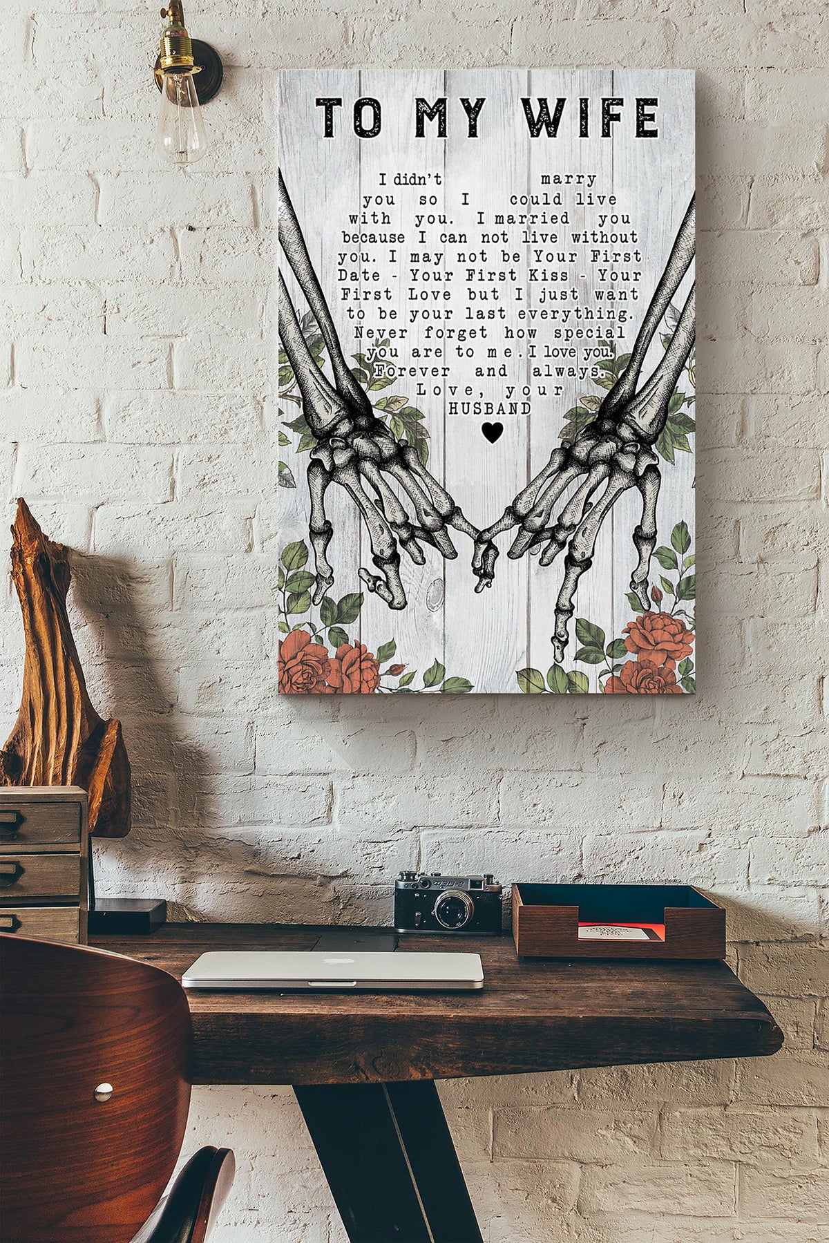Skull Flower To My Wife Never Forget How Special You Are To Me Canvas Ideas, Canvas Hanging Prints,  Gift Idea Framed Prints, Canvas