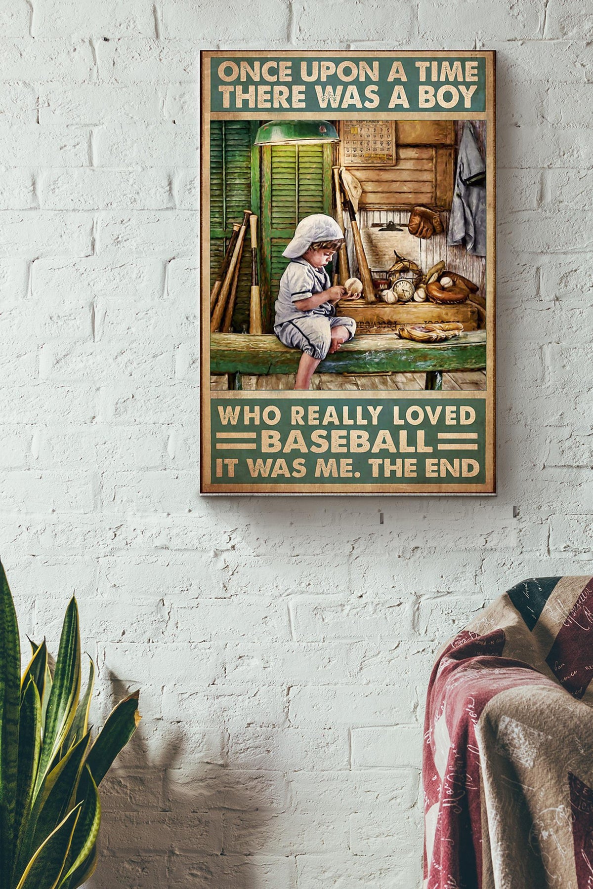 Once Upon A Time There Was A Boy Who Really Loved Baseball Canvas Ideas, Canvas Hanging Prints,  Gift Idea Framed Prints, Canvas