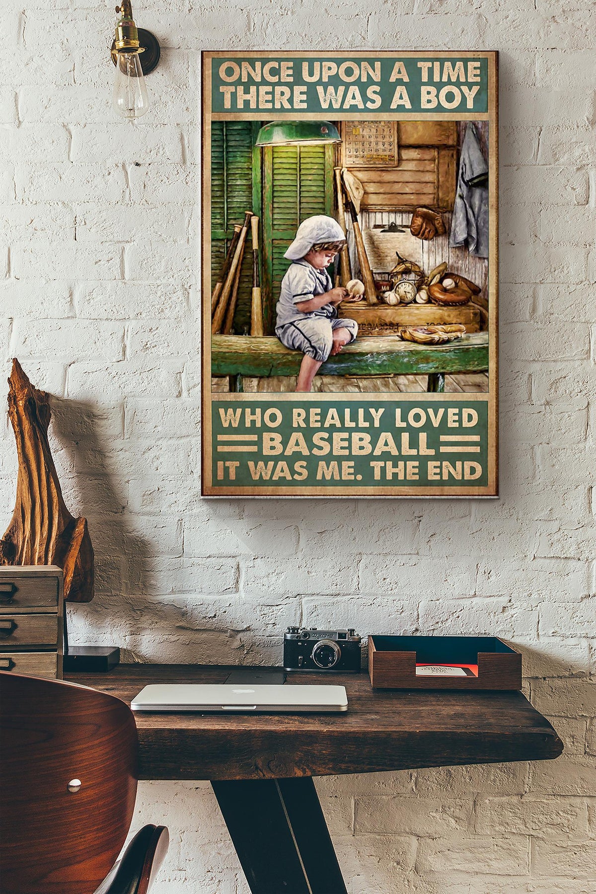 Once Upon A Time There Was A Boy Who Really Loved Baseball Canvas Ideas, Canvas Hanging Prints,  Gift Idea Framed Prints, Canvas