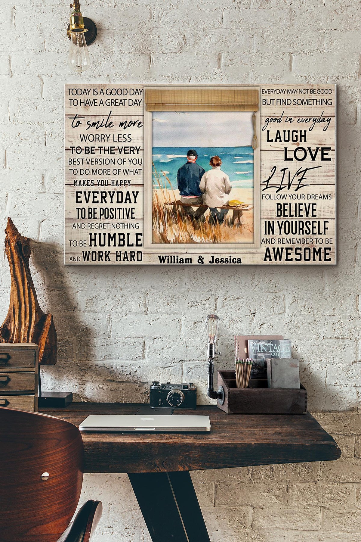 Old Couple At The Beach Today Is A Good Day Canvas Ideas, Canvas Hanging Prints,  Gift Idea Framed Prints, Canvas